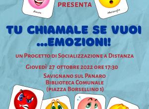 Locandina evento "Tu Chiamale se vuoi ... Emozioni" 27 ottobre 2022 a Savignano sul Panaro